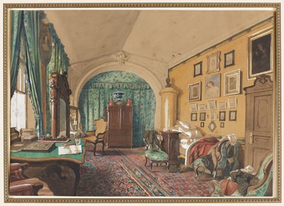 Interieur van een mannenwoonkamer door S. Tolstoi